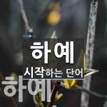 하예로 시작하는 단어는? 4개