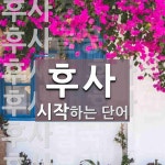 후사 시작 단어