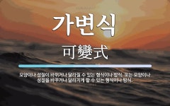 가변식 뜻: 모양이나 성질이 바뀌거나 달라질 수 있는 형식이나 방식. 또는 모양이나 성질을 바꾸거나 달