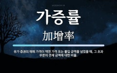 가증률 뜻: 유가 증권의 매매 가격이 액면 가격 또는 불입 금액을 넘었을 때, 그 초과 부분의 전체 금