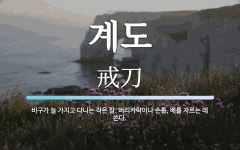 계도 뜻: 비구가 늘 가지고 다니는 작은 칼. 머리카락이나 손톱, 베를 자르는 데 쓴다.