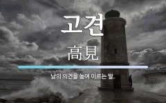 고견 뜻: 남의 의견을 높여 이르는 말.