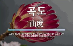 곡도 뜻: 도로나 철도의 곡률 측정 단위. 철도는 길이 100피트의 현, 도로는 길이 100피트의 호