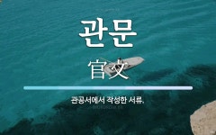 관문 뜻: 관공서에서 작성한 서류.