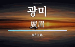 광미 뜻: 넓은 눈썹.