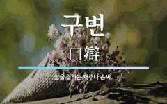 구변 뜻: 말을 잘하는 재주나 솜씨.