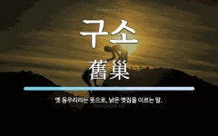 구소 뜻: 옛 둥우리라는 뜻으로, 낡은 옛집을 이르는 말.