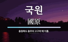 국원 뜻: 충청북도 충주의 고구려 때 이름.