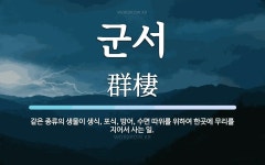 군서 뜻: 같은 종류의 생물이 생식, 포식, 방어, 수면 따위를 위하여 한곳에 무리를 지어서 사는 일