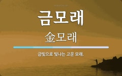 금모래 뜻: 금빛으로 빛나는 고운 모래.