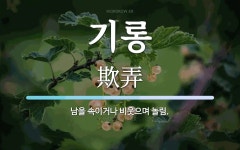 기롱 뜻: 남을 속이거나 비웃으며 놀림.