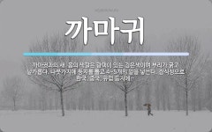 까마귀 뜻: 까마귓과의 새. 몸의 색깔은 광택이 있는 검은색이며 부리가 굵고 날카롭다. 나뭇가지에 둥지