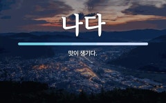 나다 뜻: 맛이 생기다.