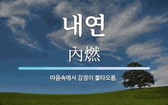 내연 뜻: 마음속에서 감정이 불타오름.