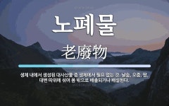 노폐물 뜻: 생체 내에서 생성된 대사산물 중 생체에서 필요 없는 것.... 날숨, 오줌, 땀, 대변 따위에 노폐물 뜻: 생체 내에서 생성된 대사산물 중... 