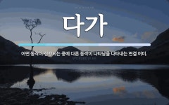 다가 뜻: 어떤 동작이 진행되는 중에 다른 동작이 나타남을 나타내는 연결 어미.