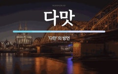 다맛 뜻: ‘다만’의 방언