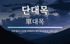 단대목 뜻: 어떤 일이나 고비에 가까워져서 매우 중요하게 된 기회나 자리.
