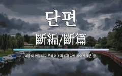 단편 뜻: 내용이 연결되지 못하고 조각조각 따로 떨어진 짧은 글.