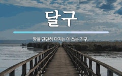 달구 뜻: 땅을 단단히 다지는 데 쓰는 기구.