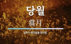 당월 뜻: 임부가 해산달을 맞이함.
