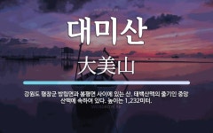 대미산 뜻: 강원도 평창군 방림면과 봉평면 사이에 있는 산. 태백산맥의 줄기인 중앙 산맥에 속하여 있다