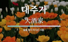 대주가 뜻: 술을 많이 마시는 사람.