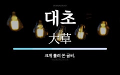 대초 뜻: 크게 흘려 쓴 글씨.