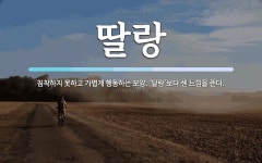 딸랑 뜻: 침착하지 못하고 가볍게 행동하는 모양. ‘달랑’보다 센 느낌을 준다.