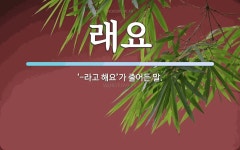 래요 뜻: ‘-라고 해요’가 줄어든 말.