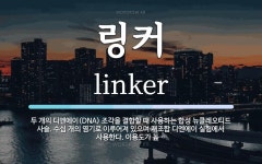 링커 뜻: 두 개의 디엔에이(DNA) 조각을 결합할 때 사용하는 합성... 수십 개의 링커 뜻: 두 개의 디엔에이(DNA) 조각을 결합할 때 사용하는 합성...