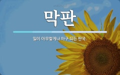 막판 뜻: 일이 아무렇게나 마구 되는 판국.