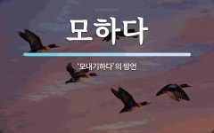 모하다 뜻: ‘모내기하다’의 방언