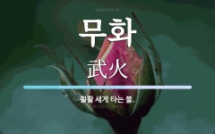 무화 뜻: 활활 세게 타는 불.