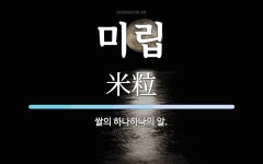 미립 뜻: 쌀의 하나하나의 알.