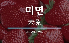 미면 뜻: 아직 면하지 못함.