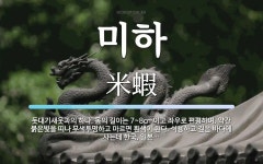 미하 뜻: 돗대기새웃과의 하나. 몸의 길이는 7~8cm이고 좌우로 편평하며, 약간 붉은빛을 띠나 무색