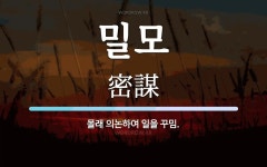 밀모 뜻: 몰래 의논하여 일을 꾸밈.