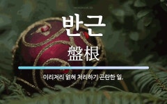 반근 뜻: 이리저리 얽혀 처리하기 곤란한 일.