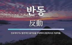 반동 뜻: 진보적이거나 발전적인 움직임을 반대하여 강압적으로 가로막음.