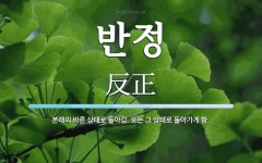 반정 뜻: 본래의 바른 상태로 돌아감. 또는 그 상태로 돌아가게 함.