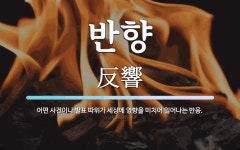 반향 뜻: 어떤 사건이나 발표 따위가 세상에 영향을 미치어 일어나는 반응.