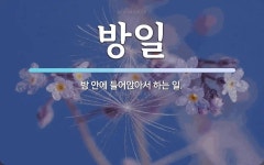 방일 뜻: 방 안에 들어앉아서 하는 일.