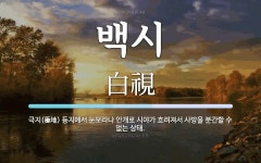 백시 뜻: 극지(極地) 등지에서 눈보라나 안개로 시야가 흐려져서 사방을 분간할 수 없는 상태.