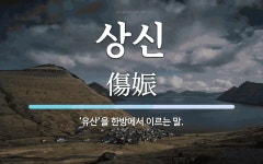 상신 뜻: ‘유산’을 한방에서 이르는 말.