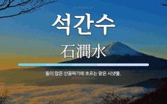 석간수 뜻: 돌이 많은 산골짜기에 흐르는 맑은 시냇물.