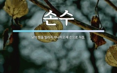 손수 뜻: 남의 힘을 빌리지 아니하고 제 손으로 직접.