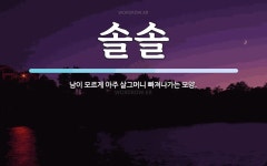 솔솔 뜻: 남이 모르게 아주 살그머니 빠져나가는 모양.
