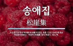 송애집 뜻: 조선 중기의 학자 박여룡(朴汝龍)의 문집. 헌종 12년(1846)에 후손 박상윤(朴相允)ㆍ