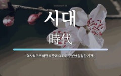 시대 뜻: 역사적으로 어떤 표준에 의하여 구분한 일정한 기간.
